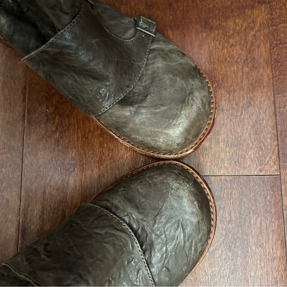 Gee Wawa Anthropologie Whimsigoth Green-ish Brown Monk Strap Boots, Size 10 - Picture 5 of 16